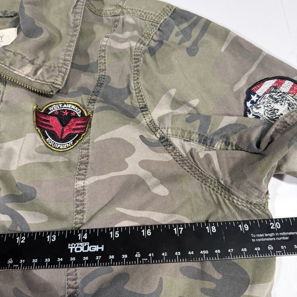 Ashley Utility Collection Camo Military Jacket Patchwork Y2K Women's L - Picture 12 of 16